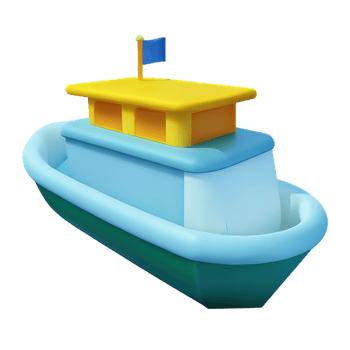 3D Cartoon boat png