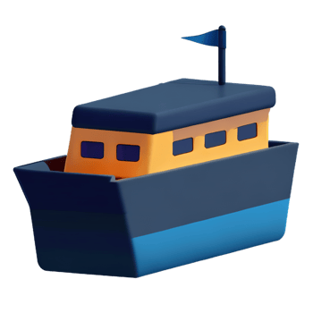 3D Cartoon boat png