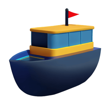 3D Cartoon boat png