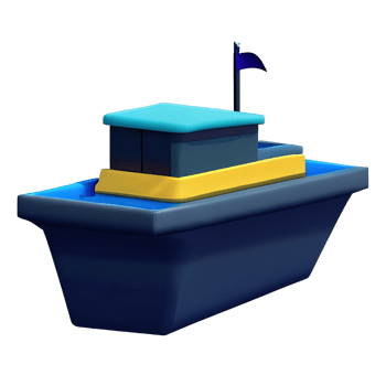 3D Cartoon boat png