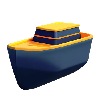 3D Cartoon boat png