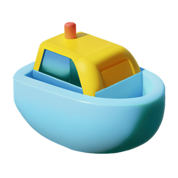 3D Cartoon boat png