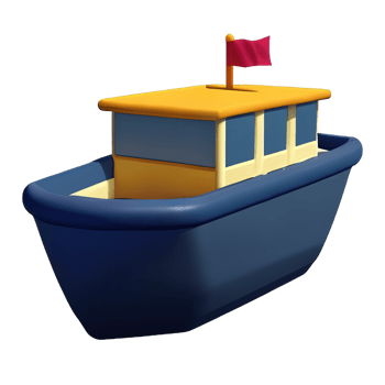 3D Cartoon boat png