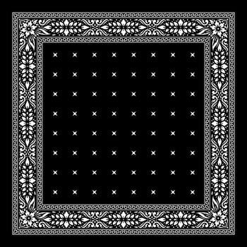 Simply Bandana decorated with white geometric ornament lines that can be applied to fabrics of various colors vector
