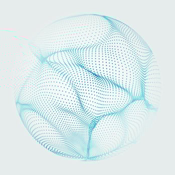 Vector abstract particle globe illustration. Technology futuristic backdrop with 3D particle flow.