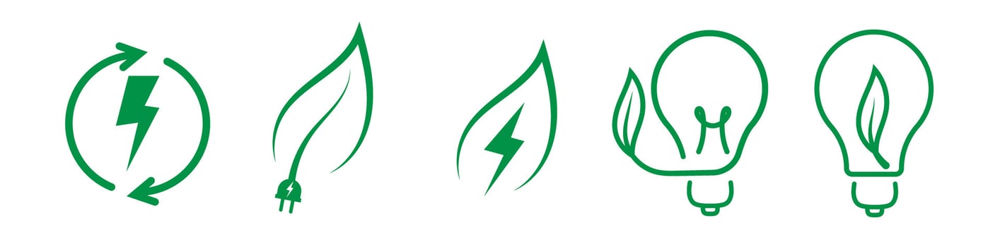 green energy eco renewable icon logo vector
