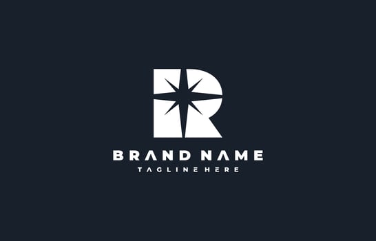 letter R glitter logo vector
