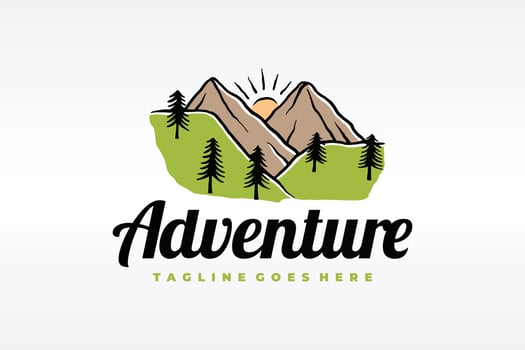 mountain adventure logo vector
