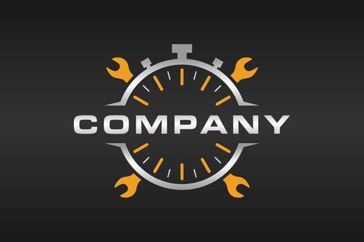 wrench timer logo vector