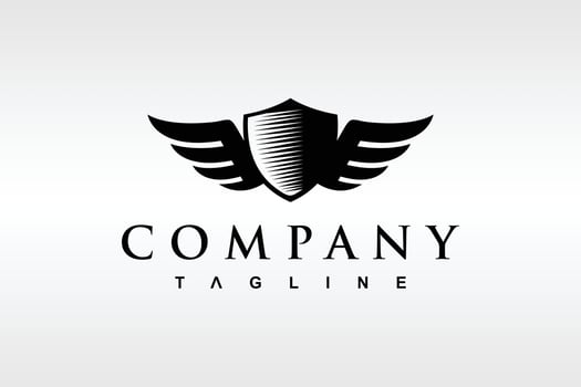 one wing shield logo vector