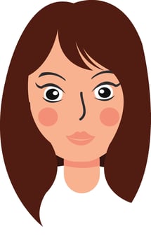 woman hairstyle young style portrait design vector