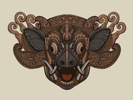 Traditional Balinese Mask illustration vector