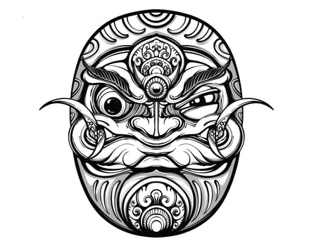 Traditional Balinese Mask illustration vector