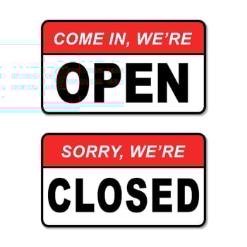 we're open and closed sign. vector illustration