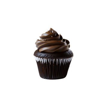 chocolate Cupcake with choco cream on the top, Cupcake with chocolate cream on the top, chocolate Creamy cupcake dessert, Muffin with choco creamy top, isolated Mini cake, Single serve cake png