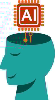 Human head Artificial intelligence icon  graphic vector