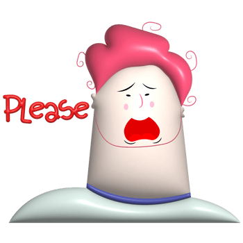 Please cartoon man gesture 3d png