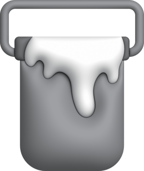 3D illustration of a paint bucket with paint smeared on the edge of the bucket png