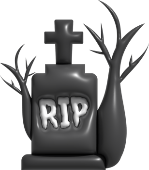 3D illustration. Grave for Halloween. RIP. Ancient grave. Halloween elements for design. png