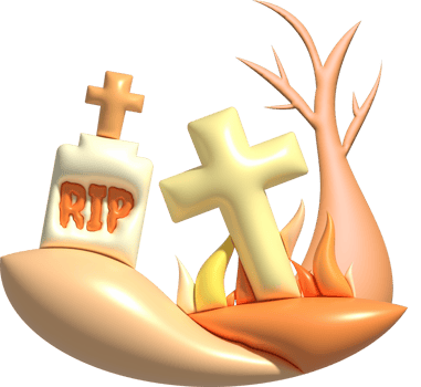 3D illustration. Grave for Halloween. RIP. Ancient grave. Halloween elements for design. png