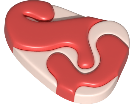 3D illustration. Fresh slices or meat. Marbling of pork or beef tenderloin for steak. png