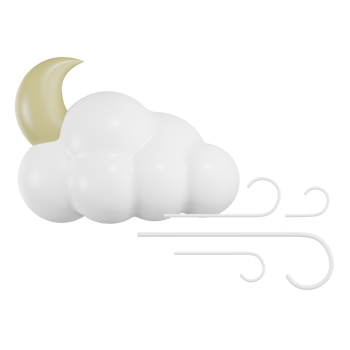 Moon Cloud With Wind Weather 3D Illustration png