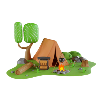 Camping Travel 3D Illustration png