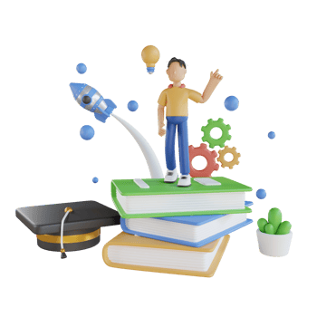 Boy with Book Education 3D Illustration png