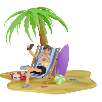 Man taking Selfie Holiday 3D Illustration png