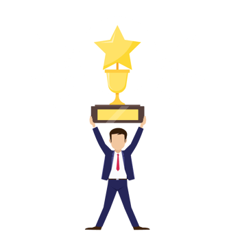 Leadership success for business achievement png