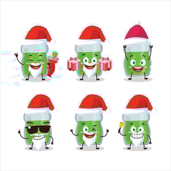 Santa Claus emoticons with avocado juice cartoon character vector