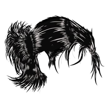 Illustrated design of a tied up hairstyle vector