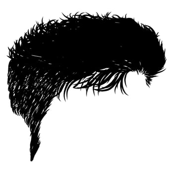 Illustration of black undercut hair vector