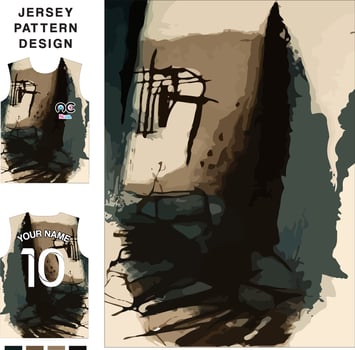 Abstract painting art  concept vector jersey pattern template for printing or sublimation sports uniforms football volleyball basketball e-sports cycling and fishing Free Vector.