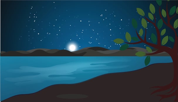 Landscape night view vector