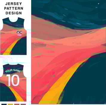 Abstract painting concept vector jersey pattern template for printing or sublimation sports uniforms football volleyball basketball e-sports cycling and fishing Free Vector.