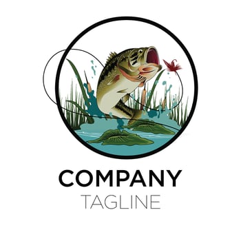fishing fish logo vector