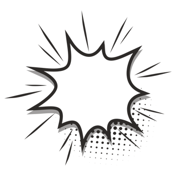 Comic Burst Pop Retro Outline 2D Illustration png