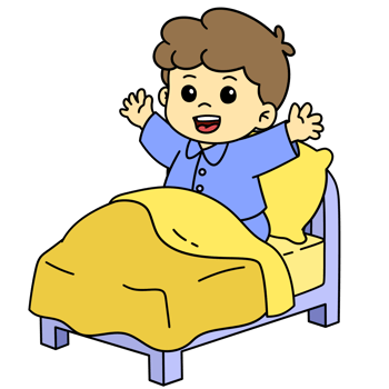Cartoon Kid Awake Morning Clipart png
