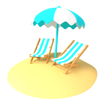 summer umbrella icon 3d png