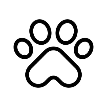 Paw Print Icon Vector Symbol Design Illustration