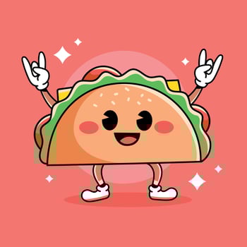 Cartoon happy taco vector