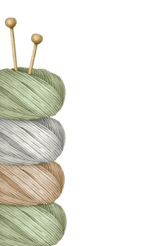 Yarn balls and knitting needles. Wooden knitting needles, balls of wool, skeins of yarn.Watercolor frame. Place for text.Isolated.For product packaging design, knitter blog,needlework store png