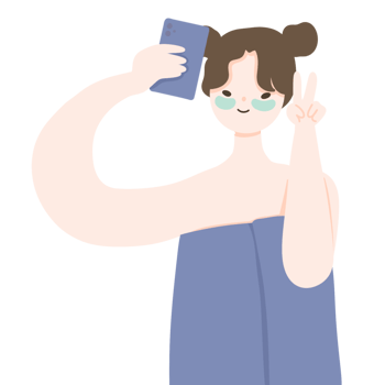 girl selfie beauty face eye mask and shower png