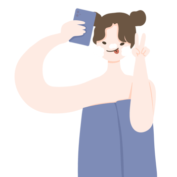 girl selfie beauty face cleansing face and shower png