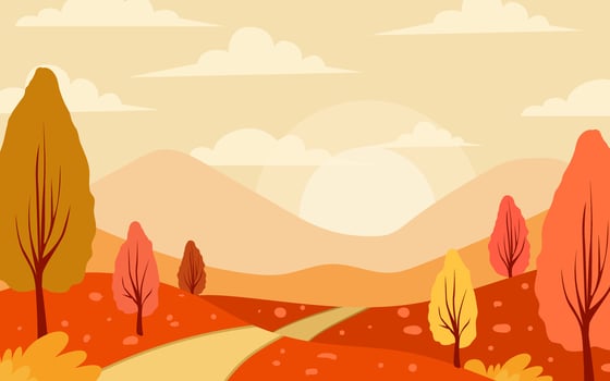 Hello Autumn Season Landscape Outdoor vector