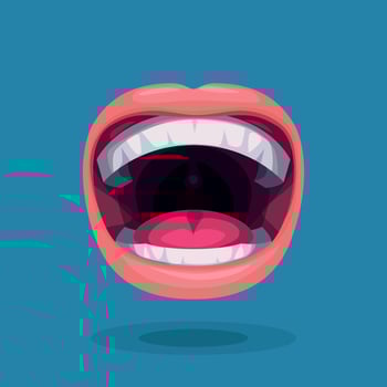 human open mouth as oral health icon vector