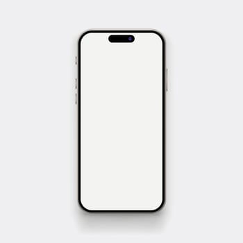 realistic front view new smartphone on white vector