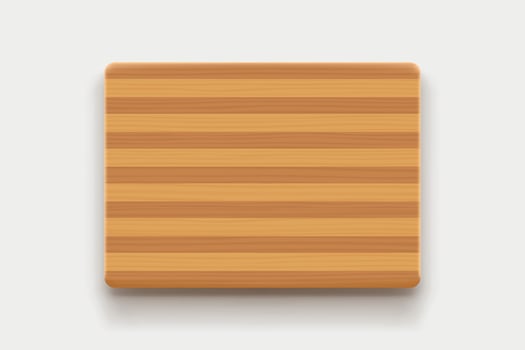 wooden cutting board top view on white vector