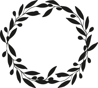 olive tree branch decoration circle frame Vegan food illustration png